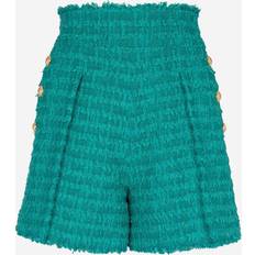 Acryl Shorts Balmain Flared tweed shorts vert_emeraude