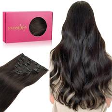 Clip in Human Hair Extensions 18 inch 7-pack #2 Dark Brown