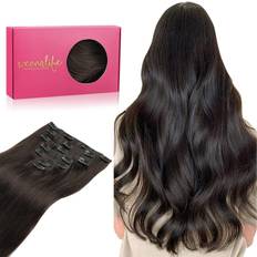 Clip in hair extensions Wennalife Clip in Human Hair Extensions 18 inch 7-pack #2 Dark Brown