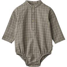 1-3M Playsuits Wheat Organic Victor skjortebody Grå mdr/86