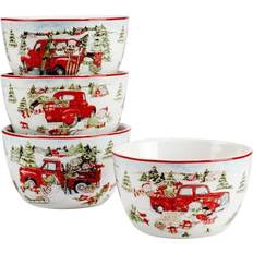 Dishwasher Safe Dessert Bowls Certified International Red Truck Snowman Ice Cream Dessert Bowl 4