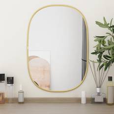 Verre Miroirs Muraux vidaXL De Maquillage Coiffeuse Cosmétique Décoration de Chambre À Coucher Salle de Bain Salon Intérieur Doré 50x35 cm Miroir Mural