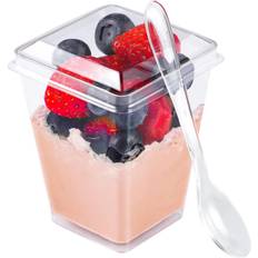 Easercy Plastic Cups Dessert with Lids Parfait 150pcs