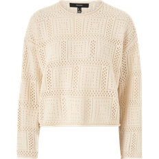 Bomull - Natur Gensere Vero Moda dame LS O-NECK PULLOVER Birch