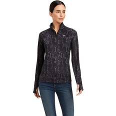 Equitazione Magliette Ariat Lowell 2.0 1/4 Zip Baselayer Top Long Sleeve - Black Bit Print