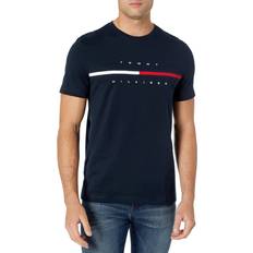 Tommy Hilfiger Men T-shirts Tommy Hilfiger mens cotton t-shirt blue short sleeve signature stripe