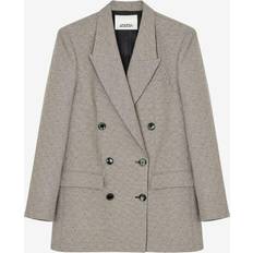 XXS Kavajer Isabel Marant Gray Nevim Blazer ECBK ECRU/BLACK FR