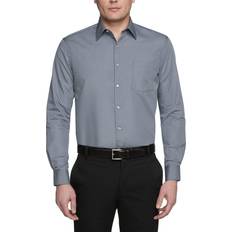 Van Heusen Men's Classic-Fit Point Collar Poplin Dress Shirt - Grey