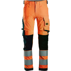 Snickers Workwear 6343 AllroundWork Hi-Vis Stretch Trousers - Hi Vis Orange/Black