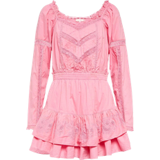 LoveShackFancy Sanaya Mini Dress - Vivid Pink