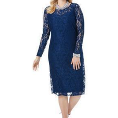 Jessica London Midi Dresses Jessica London Lace Shift Dress Plus Size - Evening Blue