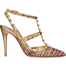 Mehrfarbig Pumps Valentino Garavani Raffia Rockstud - Gold Multicolour