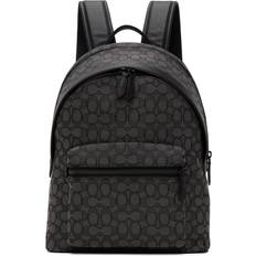 Coach Black School Bags Coach Charter Backpack In Signature Jacquard - Charcoal/Black