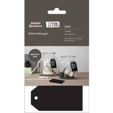 Manillamærke sort t/kridt 80x40mm 4stk/pak