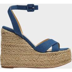 Christian Louboutin Espadriller Christian Louboutin Mariza Zeppa canvas espadrille sandals blue