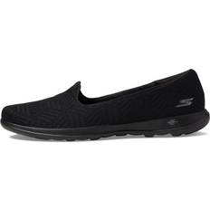 Skechers Women's GO Walk LITE-Sweet GAL Ballet Flat, Black/Black, Wide