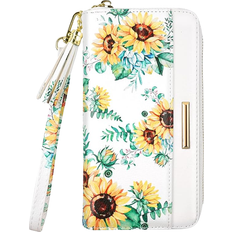 Coco Rossi Card Holder Organizer Wallet - White Sunflower