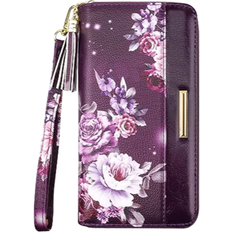 Coco Rossi Card Holder Organizer Wallet - Purple Flowers