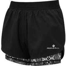 Ronhill Life Twin Shorts Women's - Black/Mono MagicEye