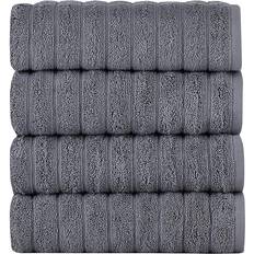 Classic Turkish Towels Luxury Ribbed Guest Towel Grey (81.3x50.8cm)
