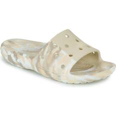 Mehrfarbig - Unisex Pantoffeln & Hausschuhe Crocs Classic Marbled Slide - Bone/Multi