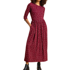 Roman Ditsy Floral Print Midi Dress - Wine