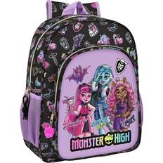 Black School Bags Monster High safta Schulrucksack für Kinder, anpassbar, ideal für Kinder im Schulalter, bequem und vielseitig, Qualität und Strapazierfähigkeit, 32 x 12 x 38 cm, Schwarz, Schwarz, Estándar, Casual