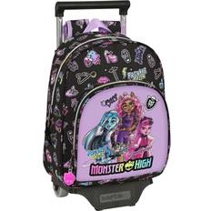 Vannavvisende Skolesekker Monster High safta Kinderrucksack mit Trolley 705, ideal für Kinder jeden Alters, bequem und vielseitig, Qualität und Strapazierfähigkeit, 28 x 10 x 34 cm, Schwarz, Schwarz, Estándar, Casual