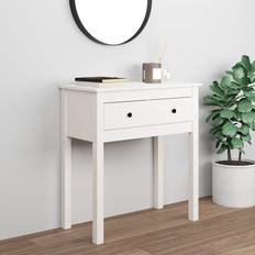 Mesas Consola vidaXL white, 70 Pine Console Table