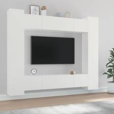 VidaXL Panche vidaXL Mobili Porta 8pz Bianco In Legno Multistrato Arredamento Casa & Cucina Mobile TV