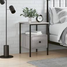 Wood Bedside Tables vidaXL Cabinet Grey Sonoma 34 x 36 x 50 cm Bedside Table