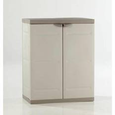 Have skab Plastiken Estantería Mueble Bajo L70 x P44 x H88 cm Beige Y Taupe Armario