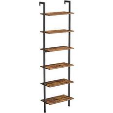 Tablero de partículas Estanterías de libros Vasagle 6 Tier Rustic Brown/Black Estantería de libros 204.8cm