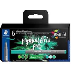Staedtler Pigment Arts Brush Pen 6 Assorted Colours