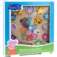 Grafix Peppa Pig Wooden Learning Clock Natural