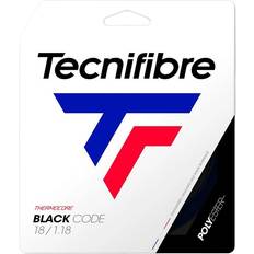 Schwarz Badmintonsaiten Tecnifibre Black Code 12m Saitenset