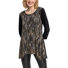 Roman Print Hanky Hem Tunic - Gold