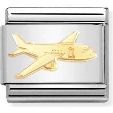 Nomination Classic Gold Aeroplane Charm