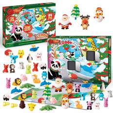 Adventskalender barn 2020 Joyin 2020 Advent Calendar Christmas 24 Days Countdown Advent Calendar with 24 Animal Characters Including 48 Erasers Puzzle in 24 Windows Miniature Surprise Toys