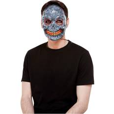 Smiffys Skeleton Mask, Light Up, Grey