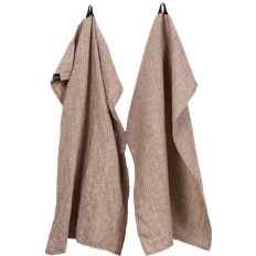 Himla Linus 2-pack Kökshandduk Natur, Röd (70x50cm)