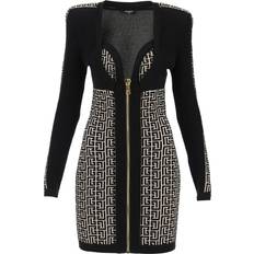 Balmain Monogram wool-blend minidress multicoloured