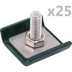 Verde Mallas para cercas vidaXL Conector de enrejado 25 Sets Verde