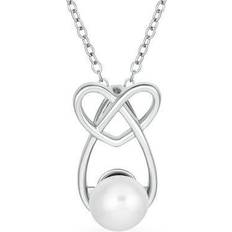 Charms & Pendants Bling Jewelry Bridal wedding teardrop heart pendant white pearl .925sterling silver