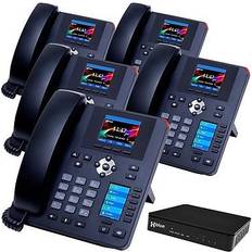 Landline Phones XBLUE QB1 14-Line Corded Conference Telephone System Bundle, Black qb1-ip8g-4x5 Black