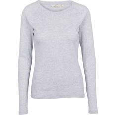 Basic Apparel Overdele Basic Apparel Arense LS tee light grey melange