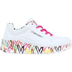 Skechers Girl's Uno Lite Lovely Luv - White Synthetic/H Pink Trim