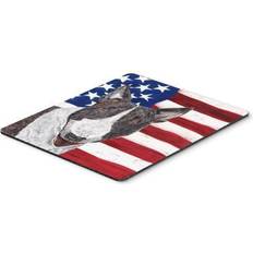 Mouse Pads Caroline's Treasures SC9519MP Bull Terrier with American Flag Mouse Pad Hot Pad