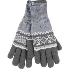 Polyester Pot Holders Heat Holders Striped Nordic Fairisle Zig Fleece Gloves Pot Holders Grey