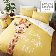 Rectangular Duvet Covers Catherine Lansfield Giraffe Double Duvet Cover Yellow